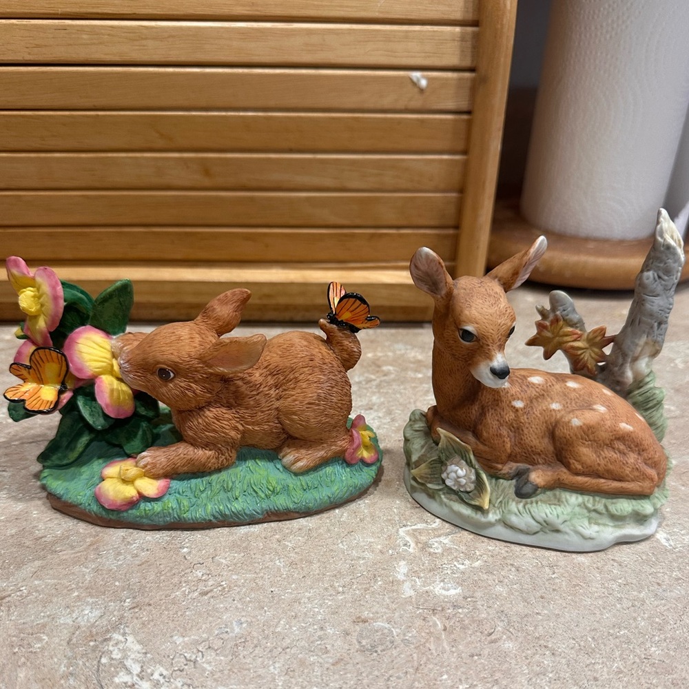 Deer and rabbit figurine